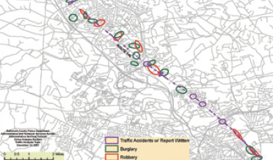 Crime and Crash data Crime and Crash data plotted on a map